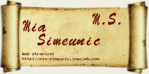 Mia Simeunić vizit kartica